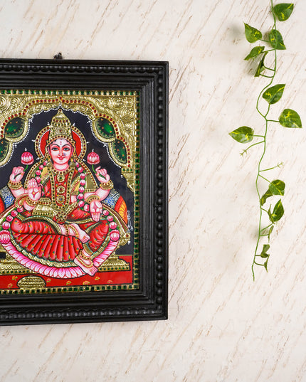 Tanjore Painting - Lakshmi - Flat (Gold Foil) - 15x12 inch - WL4594
