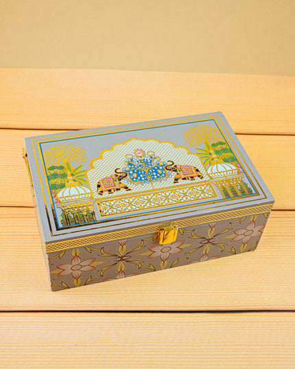 Decorative 2 Jar Dry Fruit Box - Green - WL4619