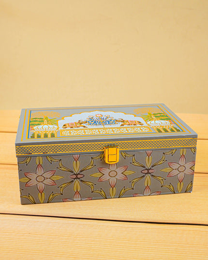 Decorative 2 Jar Dry Fruit Box - Green - WL4619