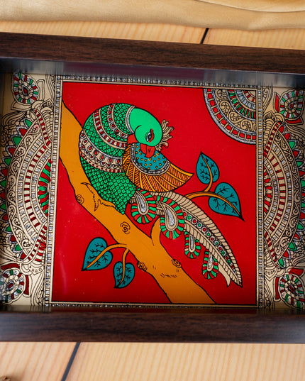 Wooden Tray with Reverse Acrylic Painting - WL4627