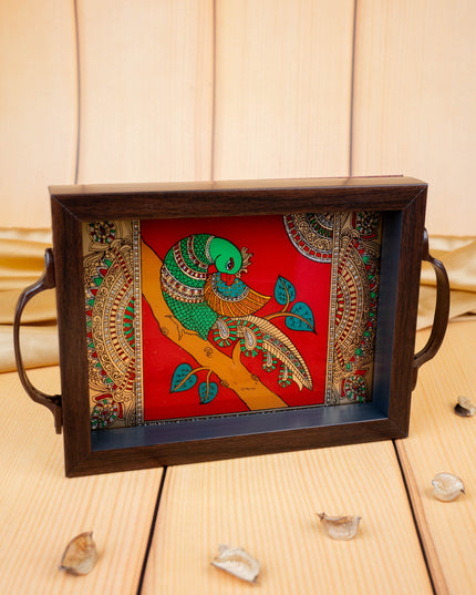 Wooden Tray with Reverse Acrylic Painting - WL4627