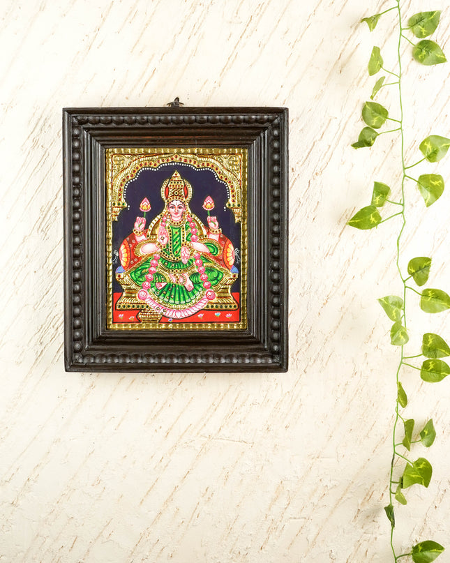 Tanjore Painting - Lakshmi - Flat (Gold Foil) - 10x8 inch - WL4639