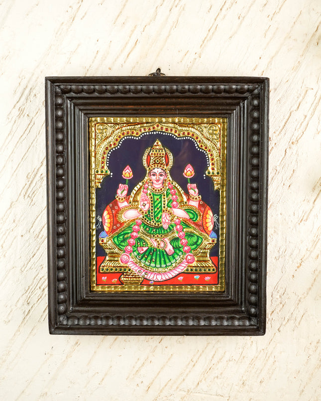 Tanjore Painting - Lakshmi - Flat (Gold Foil) - 10x8 inch - WL4639