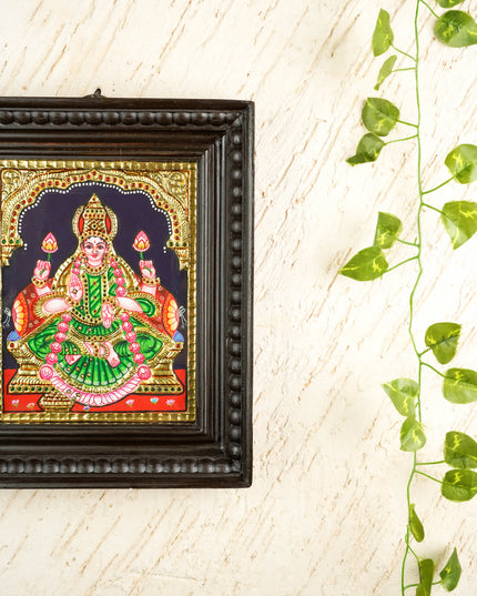 Tanjore Painting - Lakshmi - Flat (Gold Foil) - 10x8 inch - WL4639