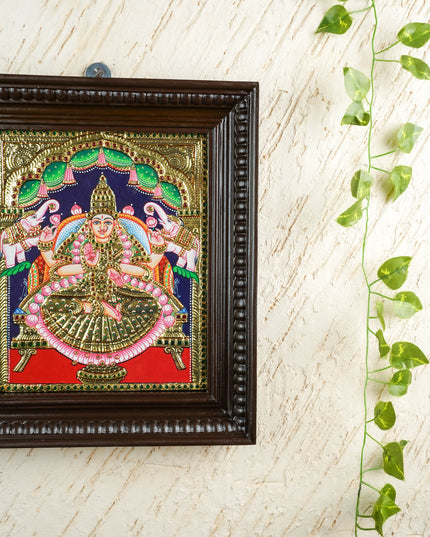 Tanjore Painting - Gajalakshmi - Flat (Gold Foil) - 12x10 inch - WL4702