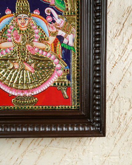 Tanjore Painting - Gajalakshmi - Flat (Gold Foil) - 12x10 inch - WL4702