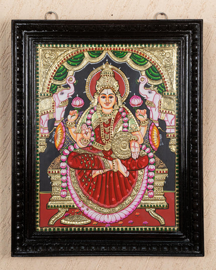 Tanjore Painting - Gajalakshmi - Flat (Gold Foil) - 18x14 inch - WL4711