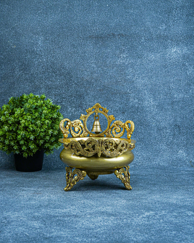 Brass Urli with Bell - 7 inch - WL4744