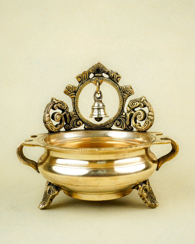 Brass Urli with Bell - 7 inch - WL4744