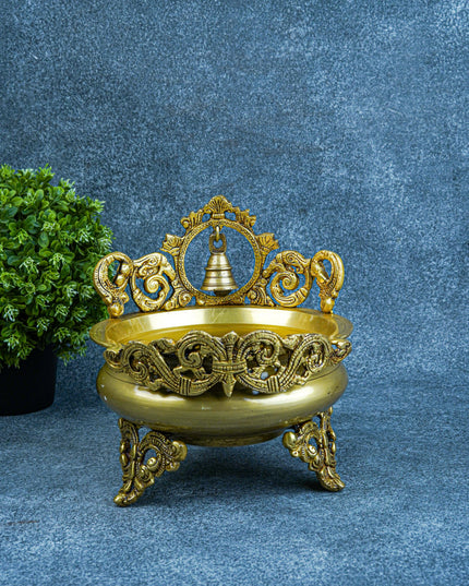 Brass Urli with Bell - 7 inch - WL4744