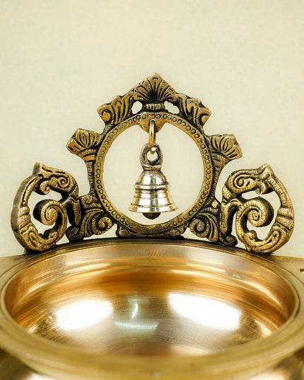 Brass Urli with Bell - 7 inch - WL4744