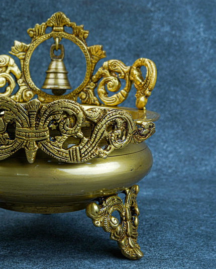 Brass Urli with Bell - 7 inch - WL4744