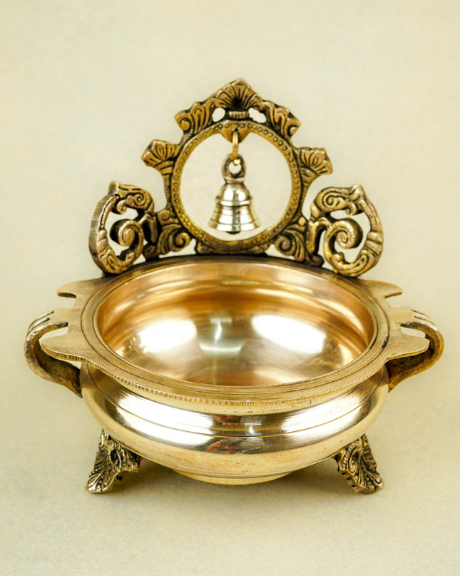 Brass Urli with Bell - 7 inch - WL4744