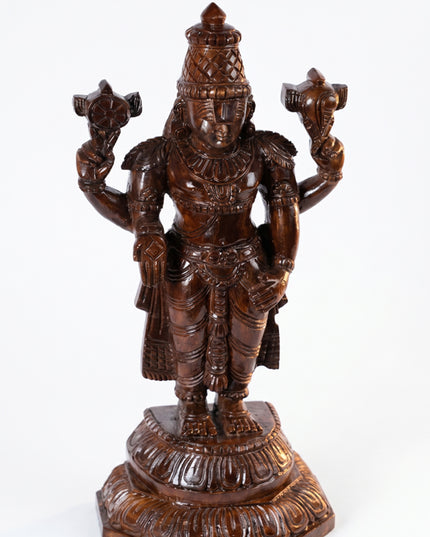 Wooden Carved Permunal Balaji Idol - 14 inch - WL4788