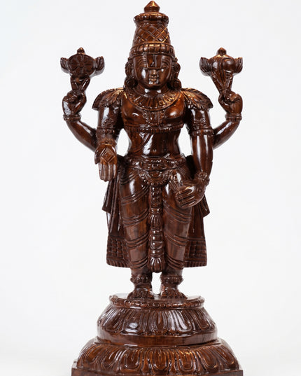 Wooden Carved Permunal Balaji Idol - 14 inch - WL4788