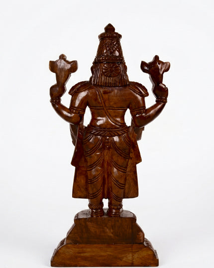 Wooden Carved Permunal Balaji Idol - 14 inch - WL4788