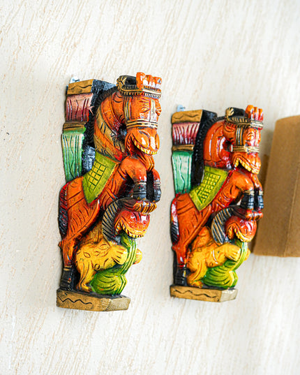 Wooden Carved Horse Bracket - Set of 2 - WL4793