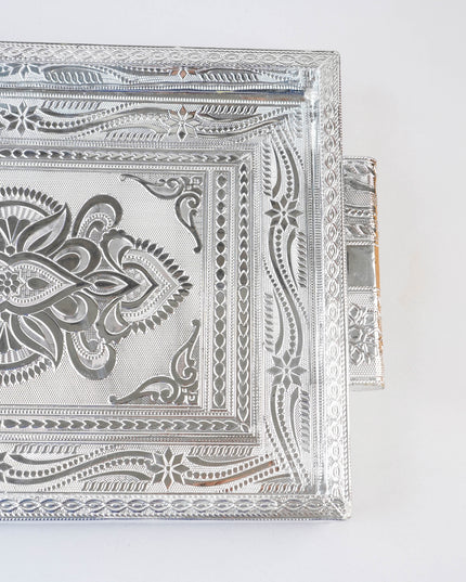 Silver Oxidized Tray - 10 inch - WL4798