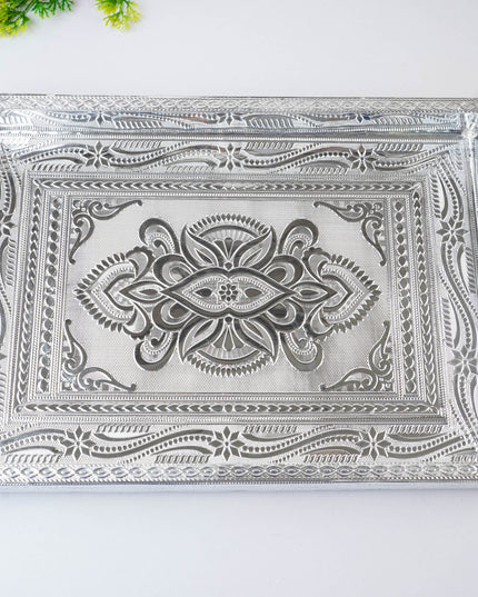 Silver Oxidized Tray - 10 inch - WL4798