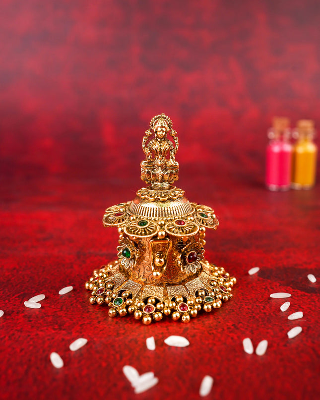 Lakshmi Kumkum Holder - 3 inch - Gold - WL4805-1
