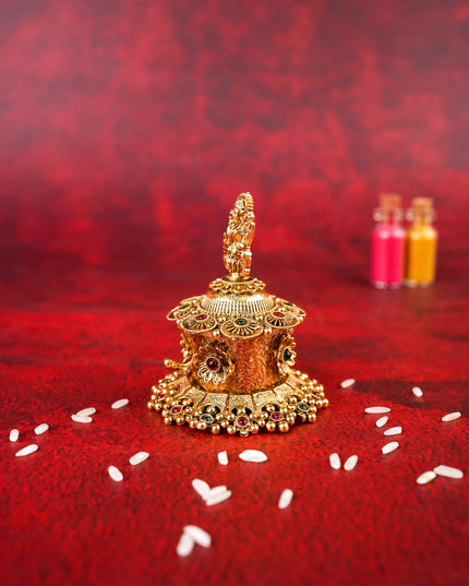 Lakshmi Kumkum Holder - 3 inch - Gold - WL4805-1
