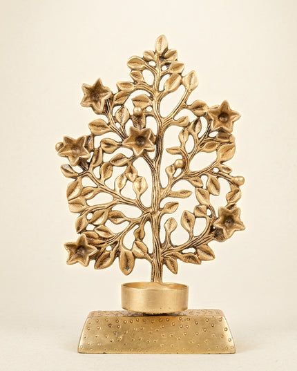 Brass Kalpavriksha Tree with Diya - 9 inch - WL4864