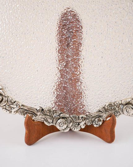 White Metal Oval Tray - 14 inch - WL4886
