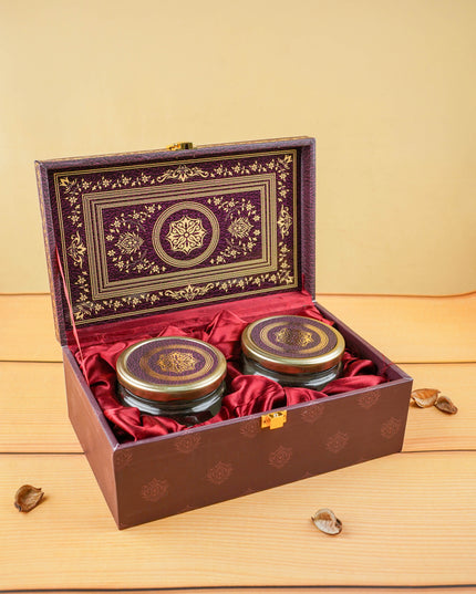 Floral 2 Jar Dry Fruit Box - WL4896