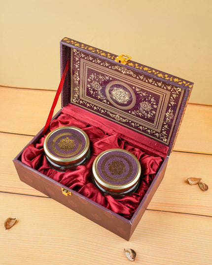 Floral 2 Jar Dry Fruit Box - WL4896
