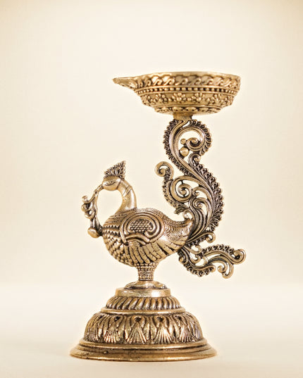 Brass Annapakshi with Diya - Set of 2 - WL4915