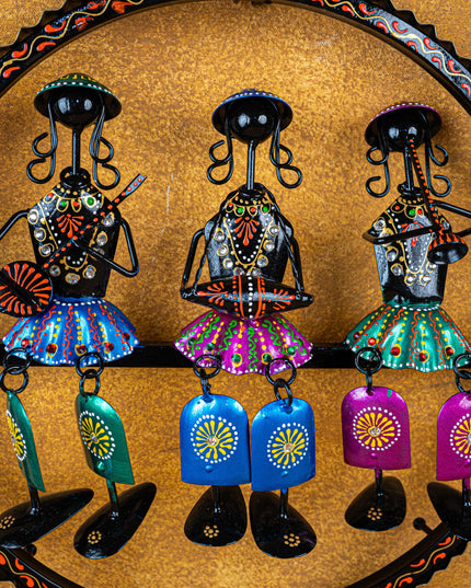 Metal Hand Painted Rajasthani Musicians Wall Hanging - WL4923