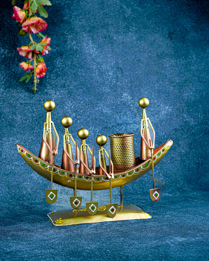 Metal Boat Musicians with Pen Stand - WL4927