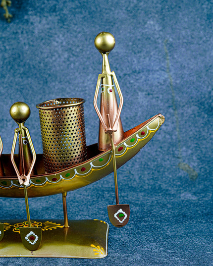 Metal Boat Musicians with Pen Stand - WL4927
