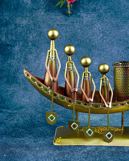 Metal Boat Musicians with Pen Stand - WL4927