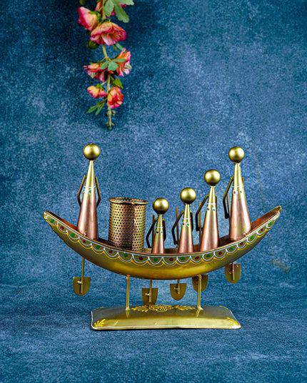 Metal Boat Musicians with Pen Stand - WL4927