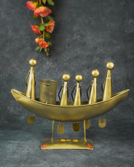Metal Boat Musicians with Pen Stand - WL4927