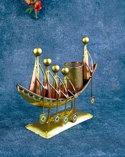 Metal Boat Musicians with Pen Stand - WL4927