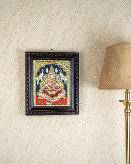 Tanjore Painting - Gajalakshmi - Flat (Gold Foil) - 12x10 inch - WL4979