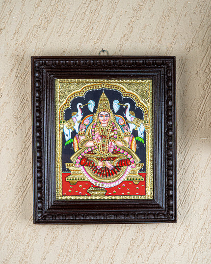 Tanjore Painting - Gajalakshmi - Flat (Gold Foil) - 12x10 inch - WL4979