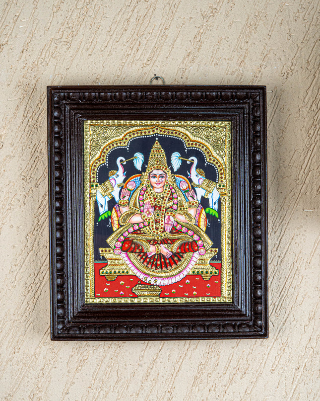 Tanjore Painting - Gajalakshmi - Flat (Gold Foil) - 12x10 inch - WL4979