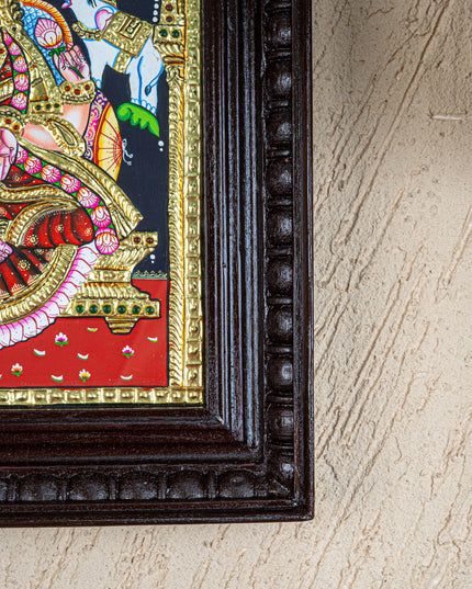 Tanjore Painting - Gajalakshmi - Flat (Gold Foil) - 12x10 inch - WL4979