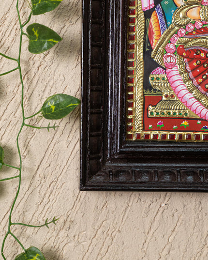 Tanjore Painting - Gajalakshmi - Flat (Gold Foil) - 12x10 inch - WL4979