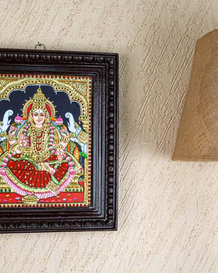 Tanjore Painting - Gajalakshmi - Flat (Gold Foil) - 12x10 inch - WL4979