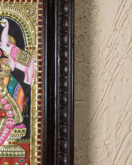 Tanjore Painting - Gajalakshmi - Flat (Gold Foil) - 12x10 inch - WL4979