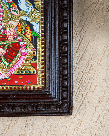 Tanjore Painting - Gajalakshmi - Flat (Gold Foil) - 12x10 inch - WL4979