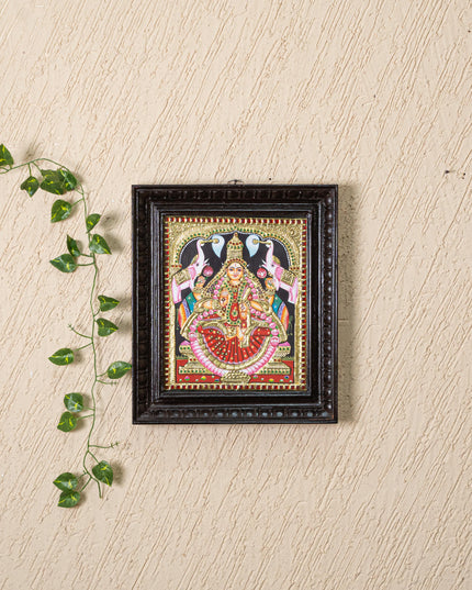 Tanjore Painting - Gajalakshmi - Flat (Gold Foil) - 12x10 inch - WL4979