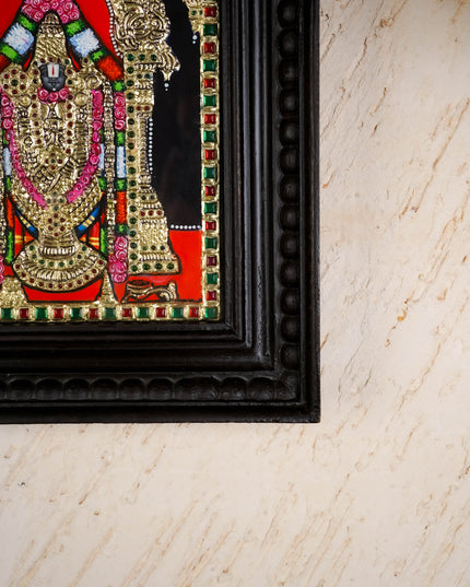 Tanjore Painting - Tirupathi Balaji - Flat (Gold Foil) - 10x8 inch - WL4988