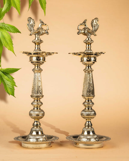 Brass Annapakshi Kuthu Vilakku - 24 inch - WL4997