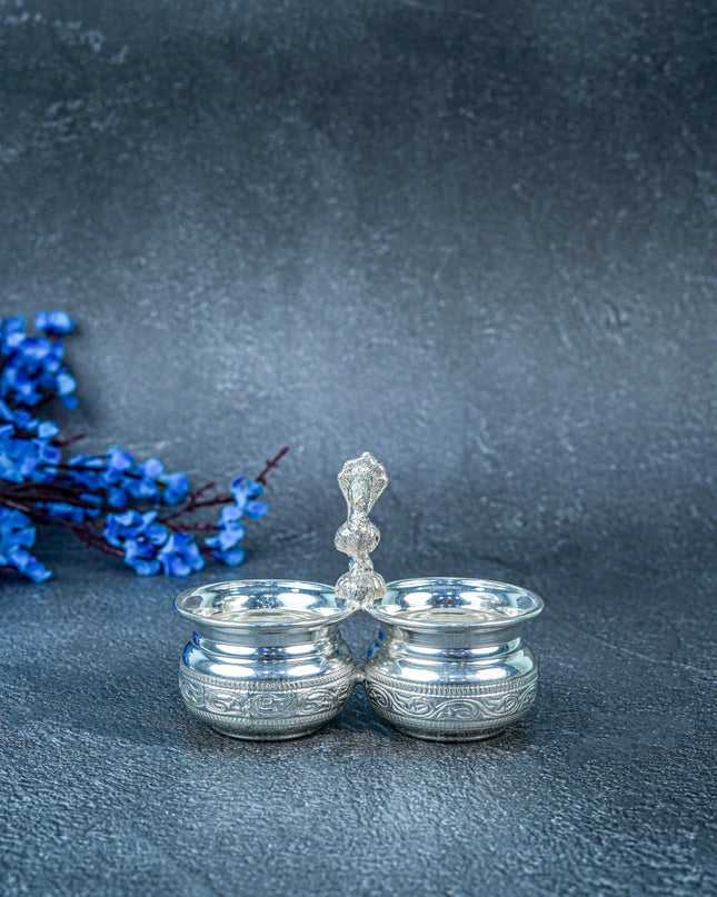 German Silver Kumkum-Manjal Holder - WL5099-1