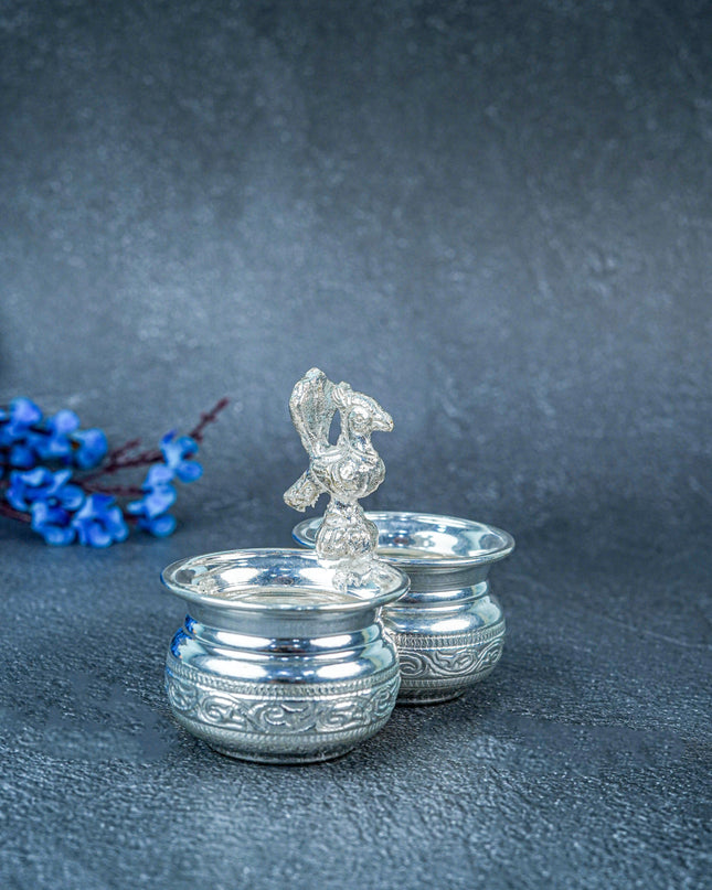 German Silver Kumkum-Manjal Holder - WL5099-1